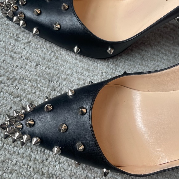 Authentic Christian Louboutin black studded So Kate 5 inch heels size 38 1/2 - Picture 3 of 10